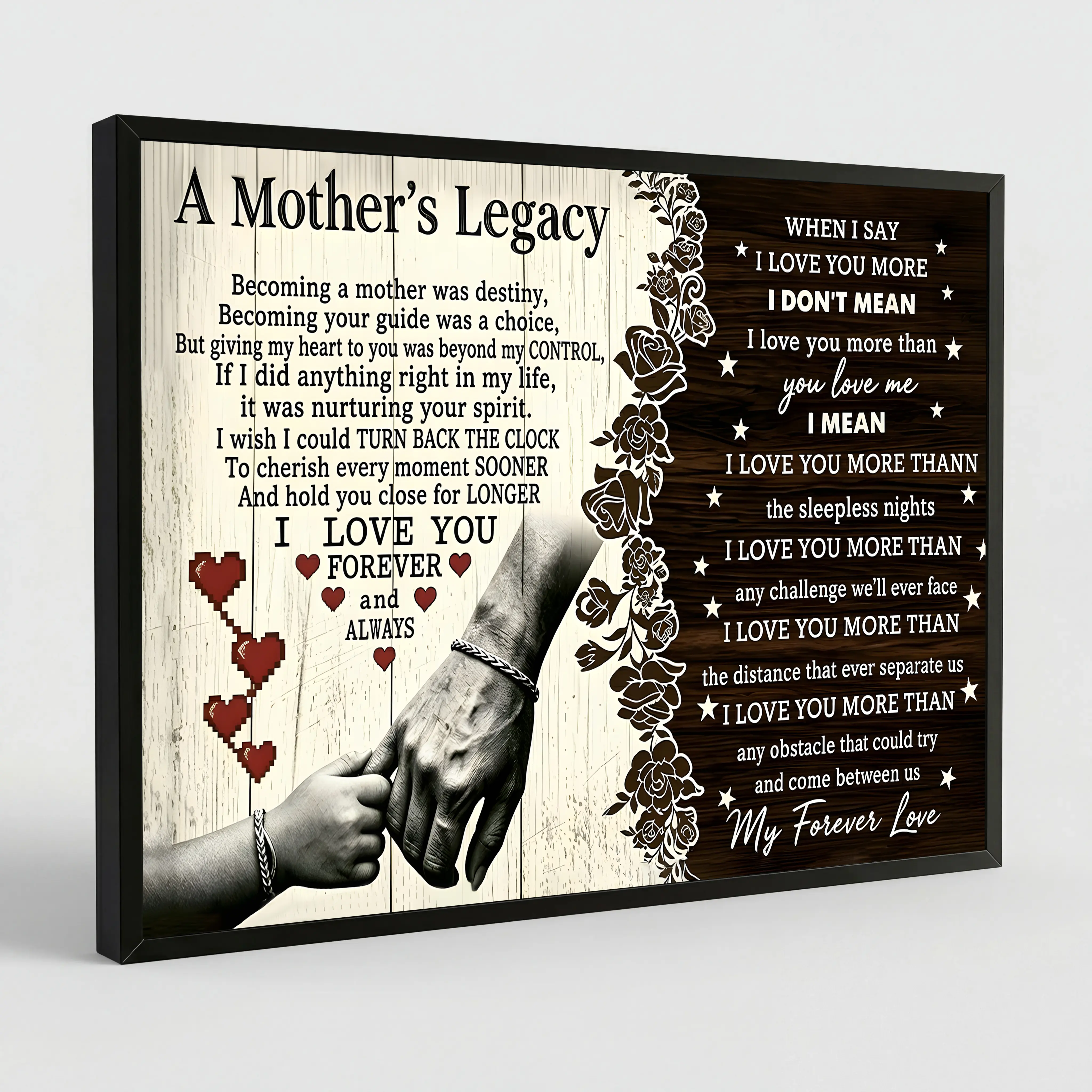Touching Gifts for Mom Canvas Poster, Mother's Day Birthday Wall Art, Heartwarming Quotes Home Decor Mothers Day Gift Canvas for Mom Grandma, Mother's Day Wall Art