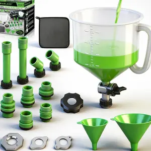 18-Piece No-Spill Coolant Funnel Kit, Radiator Funnel Burping Tool, Coolant Bleeder Kit with Adapters, Universal Fitment for Automotive Cooling System