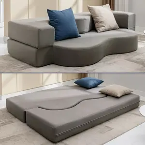 Foldable Sofa Bed, Leathaire Floor Sofa Bed, Fold Out Couch Bed, Futon Sofa Bed