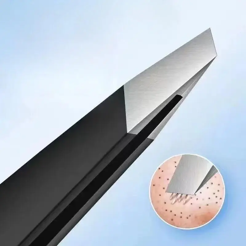 Stainless Steel Black Eyebrow Tweezer with Slant and Flat Point Beauty Tools for Eyelash Tweezer & Ingrown Hair Removal 2026 New