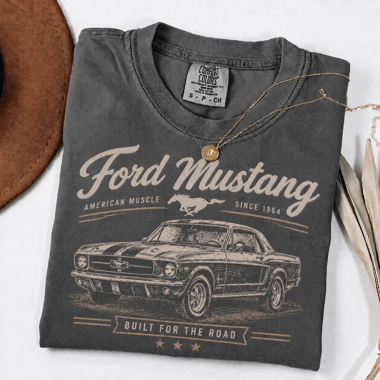 Ford Mustang Comfort Colors T Shirt, Vintage Ford Mustang Graphic Tee, Classic American Muscle Car Shirt, Retro Mustang Lover Gift, Ford Car Enthusiast Tee for Men and Women