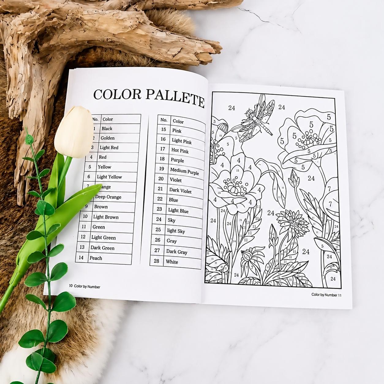 Adult Coloring Gift Book - 75 Vibrant Stress Relief Pages (Flowers, Animals, Landscapes, Mandalas) - Mindfulness Artistic Paper Activity Book for Arts & Crafts Hobbies