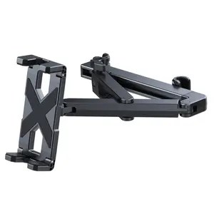 Multi functional car mounted rear pillow mobile phone holder, extendable rear row tablet phone universal rotating bracket for automobiles