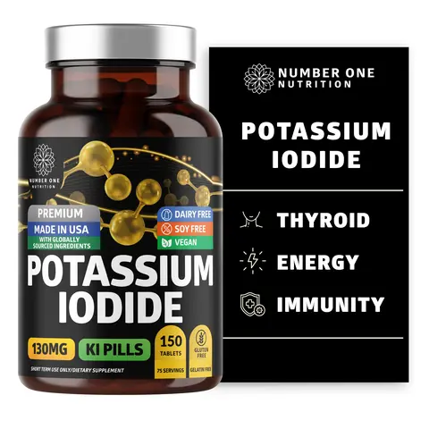 Premium Potassium Iodide Dietary Tablets, Natural KI Pills for Immunity Support, 130 mg per Serving, 150 Count