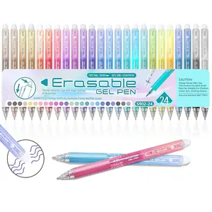 24 Color Erasable Colored Pens, Fine Tip 0.7mm, Erasable Ink for Drawing, Writing, Planning, Crossword Puzzles, Various Colors, Versatile Use