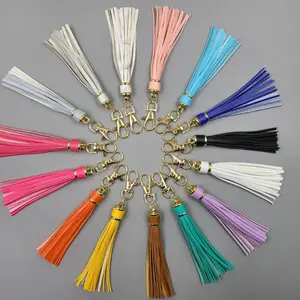 5Pcs PU leather tassel keychain|Tassel bag pendant