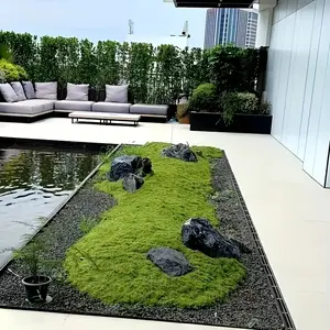 1 Roll Large Artificial Dark Green Moss - Realistic DIY Moss Panel and Grass, Artificial Plants, Suitable for Indoor/Outdoor, Desktop, Balcony, Soft Cut and Fit PC Material - Low Maintenance Moss (Container/Plant Not Included)