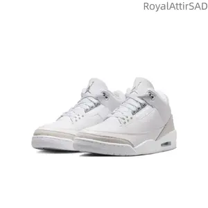 Silver color retro mid-top shock-absorbing comfortable anti-slip wear-resistant sports shoes