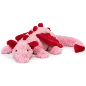 Jellycat Heart Dragon, 20 inches, Large, Pink and Red Plush Toytops