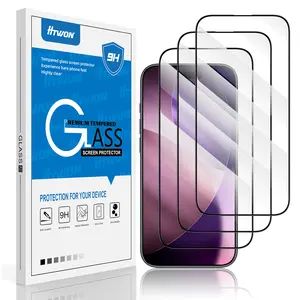 3 Pack Screen Protector for iPhone 17 Air with 3 Pack Camera Lens Tempered Glass Protector, 6.5 Inch HD Clear Glass Film 9H Hardness Full Coverage, Scratch Resistent, Case Friendly: Black