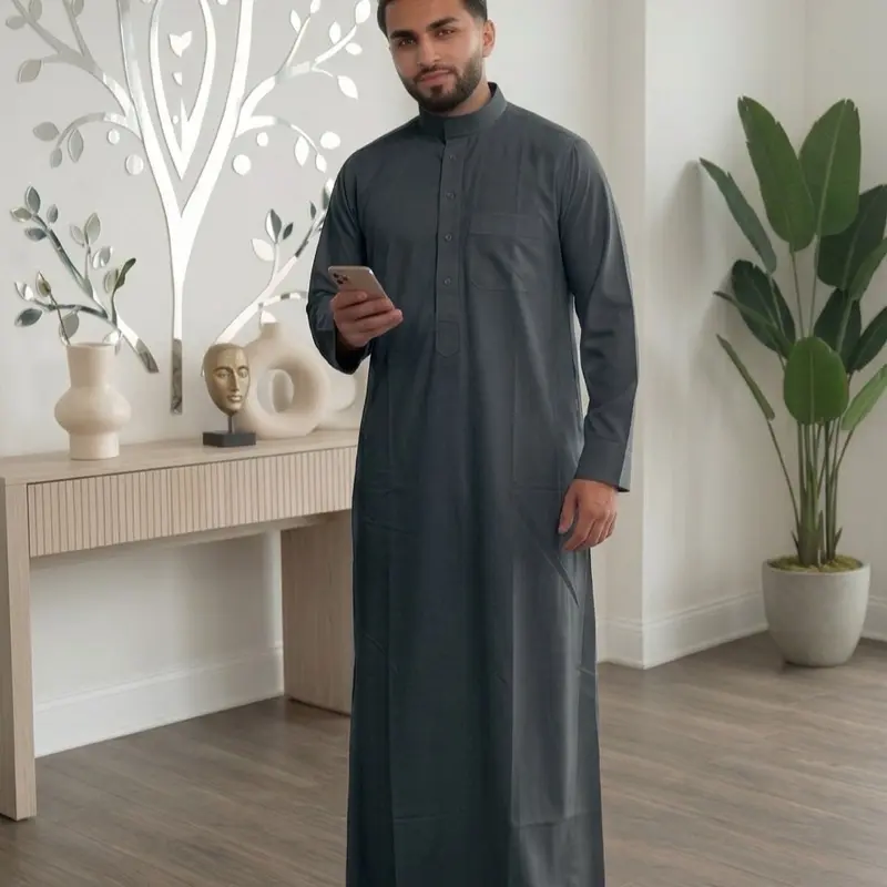 Men’s Gray Thobe, Size 52,54,56,58,60, No Return/No Exchange Due to Hygiene & Customer Safety Requirements