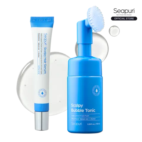 Seapuri Scalpy Scalp Revival Duo with Menthol & Tryptophan - Scalp Exfoliator, Hair Growth Serum, Volumizing Treatment, Hair Solution - Clears Buildup/Dandruff, Reactivates Follicles for Thick, Full Locks