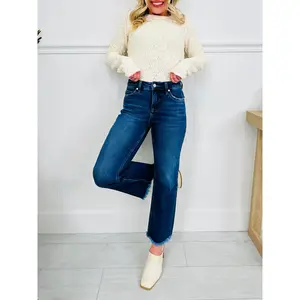 Finishing Touch Wide Leg Cropped Jeans with Tummy Control