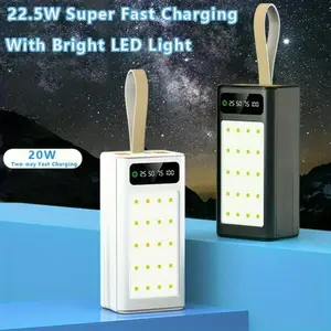 Ultra High Capacity 30000mAh Portable Power Bank - Portable Charger with LED Display And Built-in Camping Light - Perfect for iPhone, for Android And Electronic Products - Perfect Outdoor Emergency Backup Battery Pack, the Best Gift for Festival