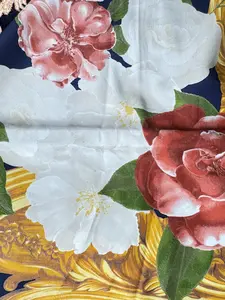 Pre-owned CHANEL Silk Bag Accessories Floral 100% Scarf 40 inches x 40 inches