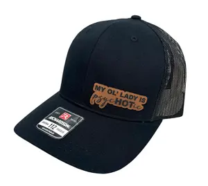 My Ol’ Lady Psychotic Hat – Funny Leather Patch Snapback Hat, Trucker Cap, Bold Humor Hat, Viral Funny Gift For Him, Husband Life Meme Hat