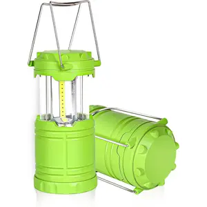 2-Pack Mini LED Green Camping Lanterns, Portable Camping Lights, Outdoor Handled Lamps, Essential  Lights for Power Outages, Hiking, Hurricane