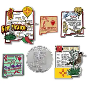 New Mexico Six-Piece State Magnet Set by Classic Magnets, Includes 6 Designs