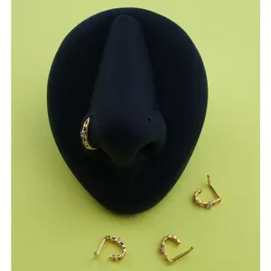 Gold PVD Chain Clear CZ Nose Curve