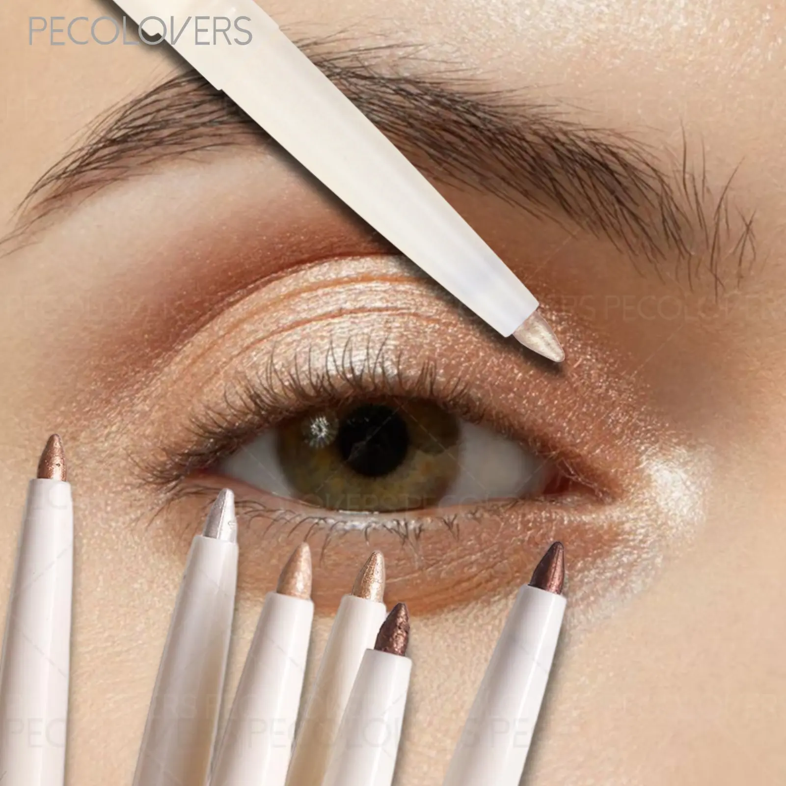 6pcs/ set Pearlescent Lying Silkworm Eyeshadow Pencil Glitter Long Lasting Shimmer Long-wearing Waterproof Eye Shadow Pen Eye Make Up