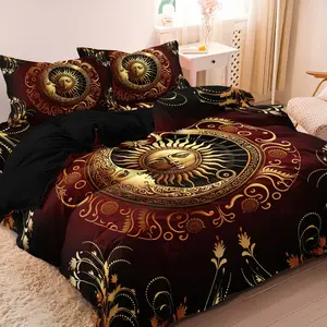 3pcs Mysterious Star And Patterned Decorative Duvet Cover Set (1 Duvet Cover + 2 Pillowcases, Excluding Pillow Inserts), High-Definition Print for Home And Dorm Use