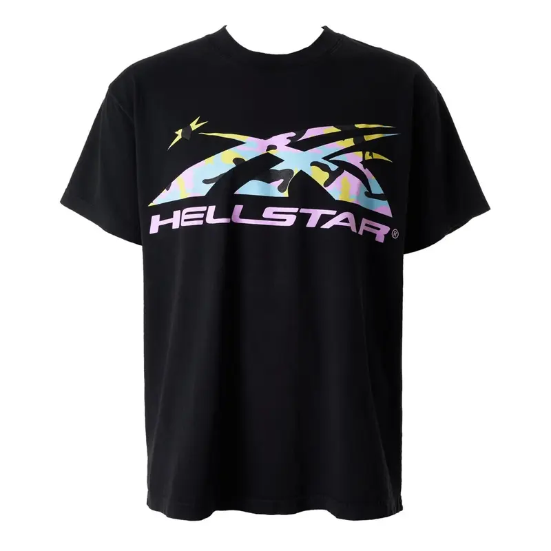 Hellstar Black Multi Camo Sports Logo T-Shirt