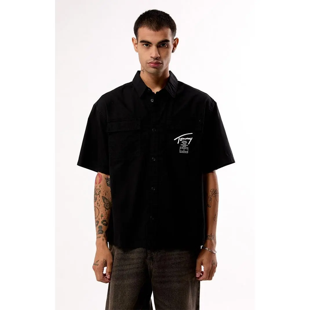 Tommy Jeans Men's Skater Button Down Boxy Shirt