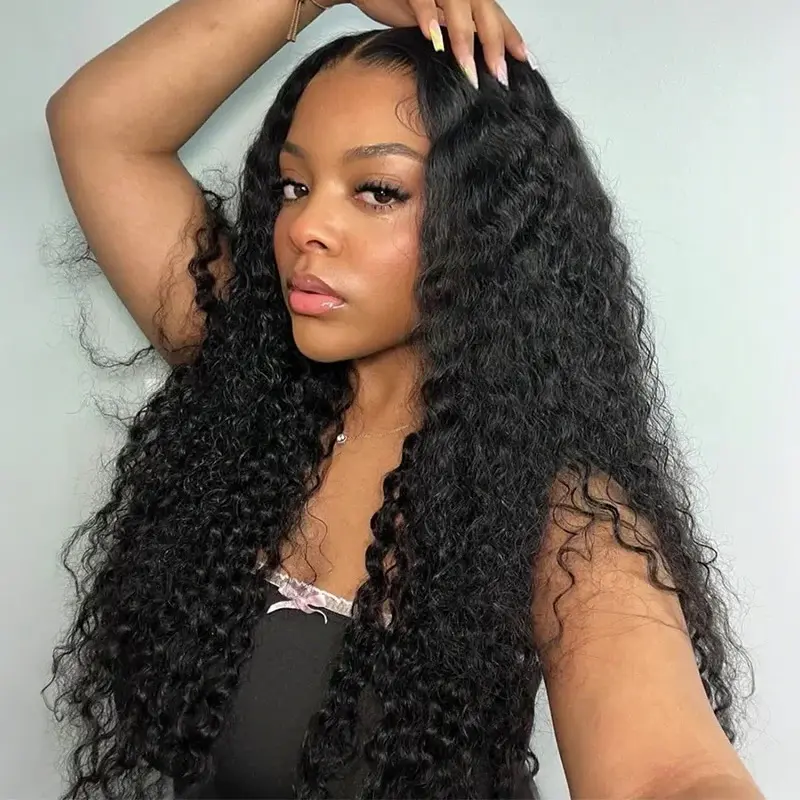 Seeget Glueless Wigs Human Hair Ready To Wear Pre Plucked Deep Wave 13x6 HD Lace Front Human Hair Wig Wet and Wave Curly Wigs For Black Women 180%