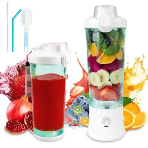 Smoothie Blender, Personal Blenders for Shakes and Smoothies with 6 Blades, 600ML Portable Blender Rechargeable USB with BPA Free Cup and Lid, Mini Blenders for Home,Gym, Travel