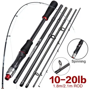 sougayilang [COD] 5-section 210cm/180cm carbon fiber spinning reel rod, EVA grip, 10-20 lb line weight, 10-30 g lure weight, rust-resistant guides.