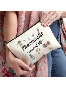 1pc[Hot ]A Vibrant Makeup Bag, Pharmacist Gift, Pharmacy Graduation Gift, Pharmacist Survival Toolkit, Pharmacist Makeup Bag Suitable for Pharmacy Technology, Nurse Care Gift, Pharmacy Technology Gifts