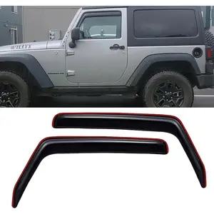 Wensdy 2pcs Side Window Wind Deflectors,in-Channel Style Shade Sun rain Guards,Dark Smoke Visors for 2007-2018 Jeep Wrangler (JK) (2-Door Only) 192328
