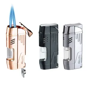 Vector Delta Dual Flame Torch Lighter with Punch - Compact High-Performance Tool for Wind-Resistant Performance & 180° Angle Punch for Versatility
