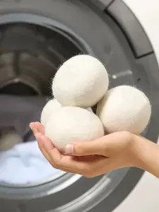 LMMAKE Organic Wool Dryer Balls 100% Handmade Premium New Zealand Wool Reusable Eco-friendly Hypoallergenic No Chemicals White for Sensitive Skin & Babies Laundry