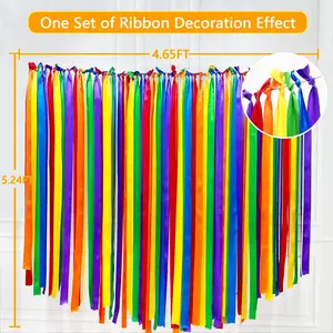 Rainbow Ribbon Solid Color Assortment 6 Pack Double Face Satin Ribbon for Gift Wrapping Happy Birthday Party Decorations (1.97 Inch x 197 Yards) - Home Improvement.