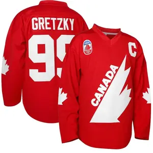 Men's #99 Canada Ice Hockey Jersey Stitched Number And Letter Breathable Athletic Sportswear Retro Game Day Hockey Jersey For Adult