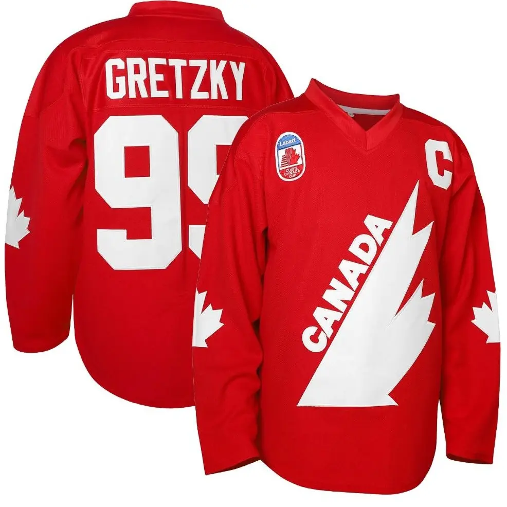 Men's #99 Canada Ice Hockey Jersey Stitched Number And Letter Breathable Athletic Sportswear Retro Game Day Hockey Jersey For Adult