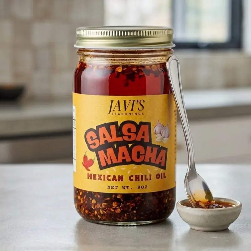 Javi's Salsa Macha Mexican Chili Oil 8oz - Authentic Seasoning for Flavorful Dishes