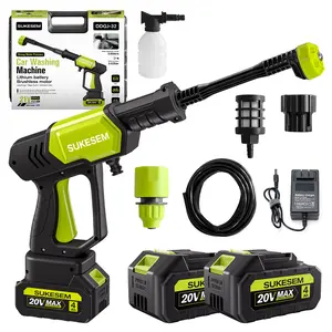 SUKESEM 21V Cordless Pressure Washer - Portable Power Cleaner with 2 Batteries Included & Foam Cannon - For Car Wash, Garden & Home