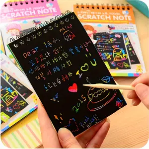 4pcs Scratch- Free Stickers Art Set, Art Drawing Set, Creative DIY Scratch-Free Stickers Doodle Book, Rainbow Magic Paper Supplies Christmas, Birthday, Party Gift