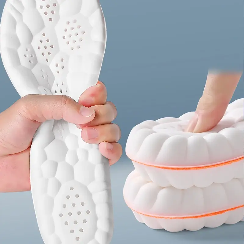 1/2/4Pairs Latex Sport Insoles Soft High Elasticity Shoe Pads Orthotic Breathable Shock Absorption Cushion Arch Support Insole COSYLEE