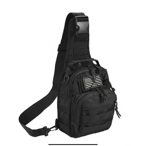 ￼ Savage. Black - Tactical Compact EDC Shoulder Sling Bag for Men - Crossbody and Chest Pack for Travel, Camping, Trekking, Outdoor Sports - Adjustable Multifunction Durable TikTokShopBlackFriday