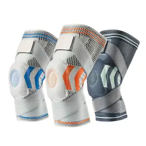 custom  thigh  nfl compression wrap brace support extra Double strap sports knee pads summer silicone basketball knee pads meniscus protection breathable cycling sports protective gear couple ultra-soft bandage