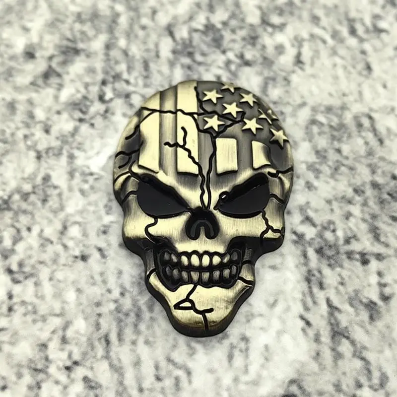 Car Customization Stickers, Punisher Skull Decals, Metal Ghost Head Car Stickers, Alloy Punisher Stickers, Harley Skull Body Stickers, Automotive Decals