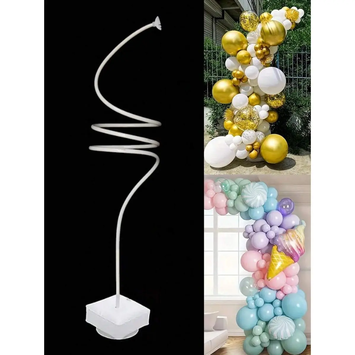 2.5M Multicolor Retro Vinyl PVC Balloon Arch Kit - Flexible Bendable Asymmetrical Stand, Free-Form Shaping Column, Hangable Standalone for Single Party, Adult Birthday, Graduation Indoor Home Festive Decor
