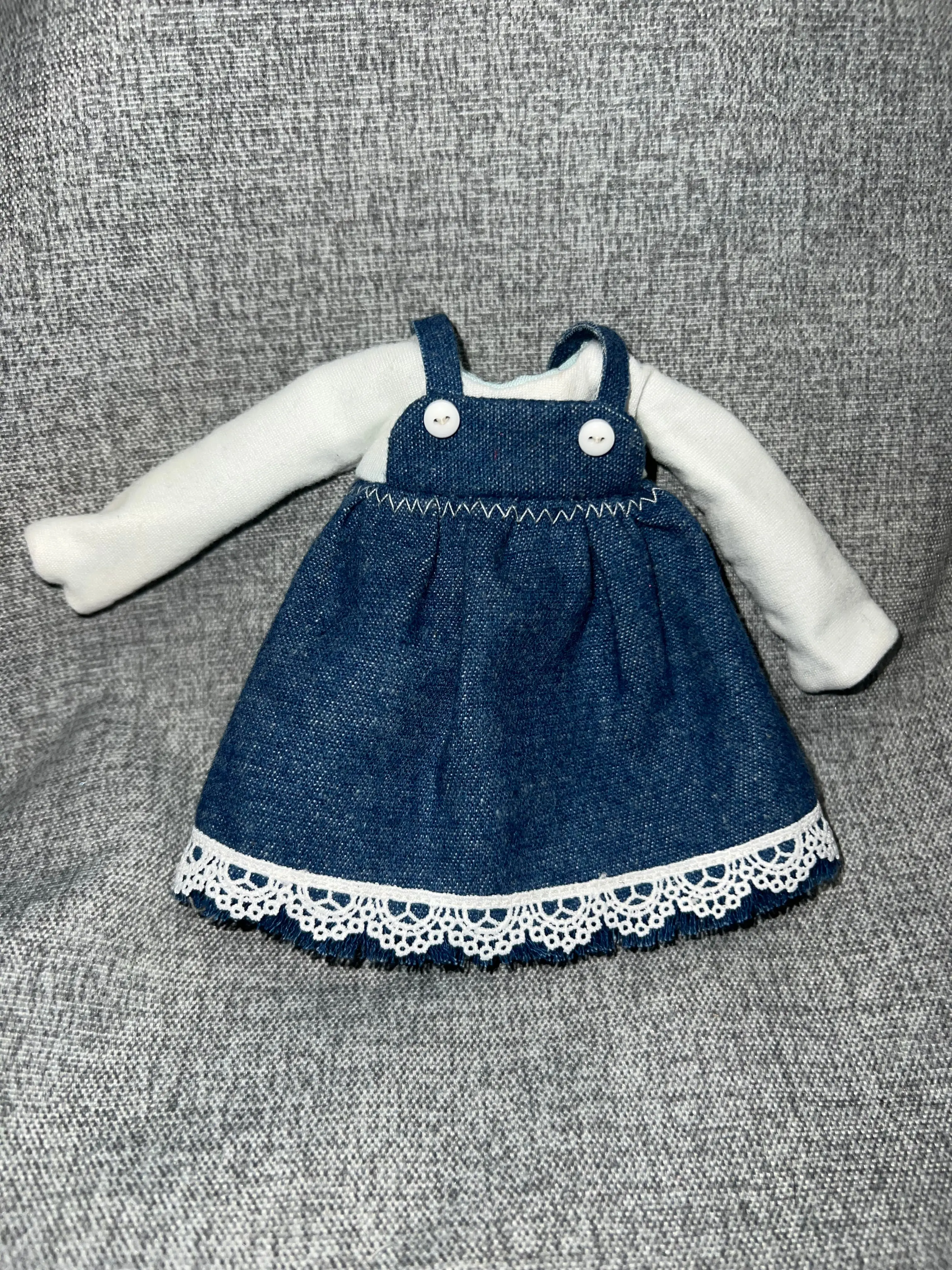 Denim Pinafore Dress Set - fits BJD 1/6 Scale Fashion Doll
