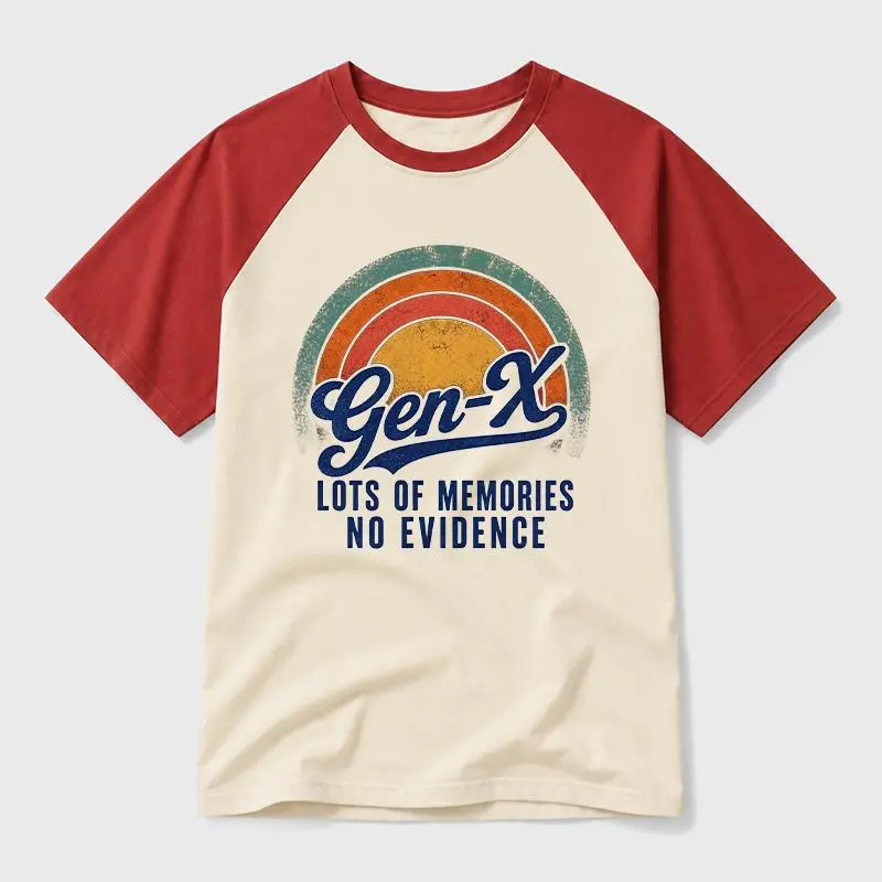 Lots Of Memories No Evidence Geek Retro Raglan T-Shirt