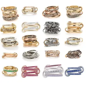 2025 New Stacking Engagement Band Rings For Women Plain Micro Paved 5A CZ Mix Color Multi Pieces Stack Full Finger Jewelry 2025