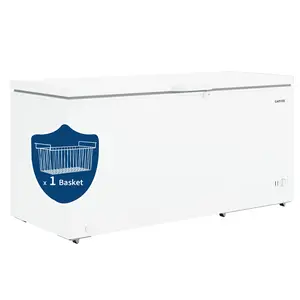17 Cu.Ft Convertible Chest Freezer, Large Deep Freezer with Removable Baskets, Adjustable Thermostat, Lock Key & LED Light, Rolling Casters Energy Saving Upright Freezer for Home Kitchen Garage Basement Storage