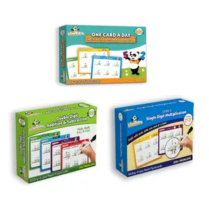 3 Pack Dry Erase Math Flash Cards- Single & Double Digit Addition and Subtraction and Single Digit Multiplication Math Practice